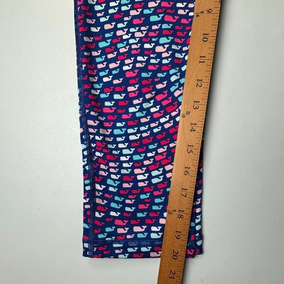 Vineyard Vines Performance Leggings Womens Small Blue Whale Logo Cropped Workout - Picture 11 of 13